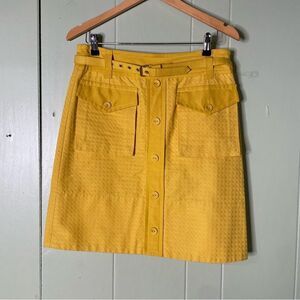 Marc‎ by Marc Jacobs Yellow A Line Belted Button Down Cargo Pocket Skirt Size 8